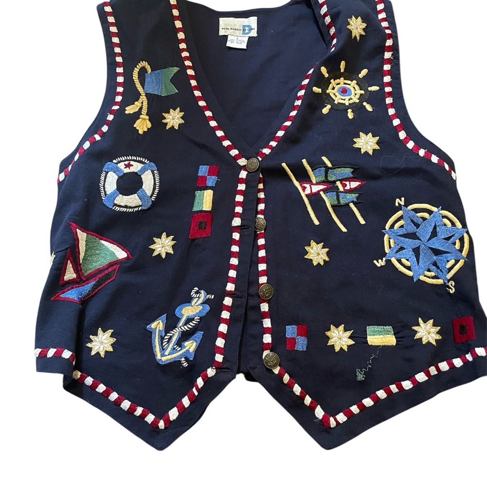 Vintage 1990’s Paul Harris Design 100% Cotton Nautical Vest Size S
